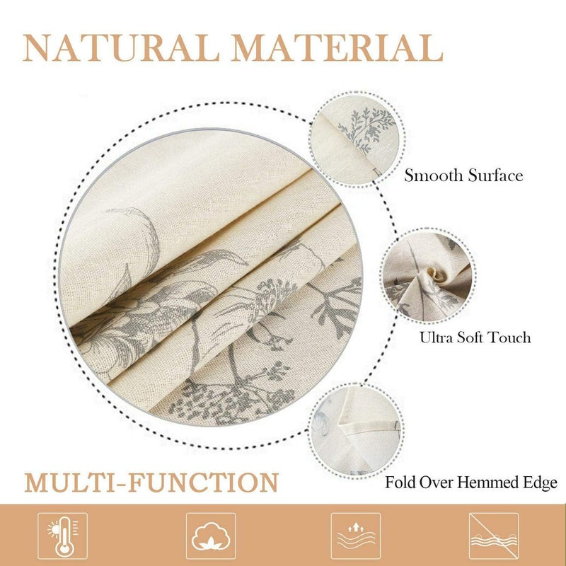 ColorBird Fern Print Cotton Linen Tablecloth Rustic Garden Natural Botanical Decorative Table Cover for Kitchen Dining Spring Summer Picnic Indoor Outdoor Use (Rectangle/Oblong, 55 x 70 Inch, Linen) - Image 3